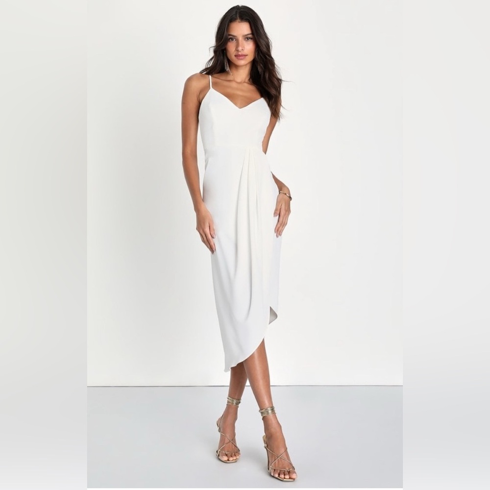 Lulu’s Reinette White Midi Dress
